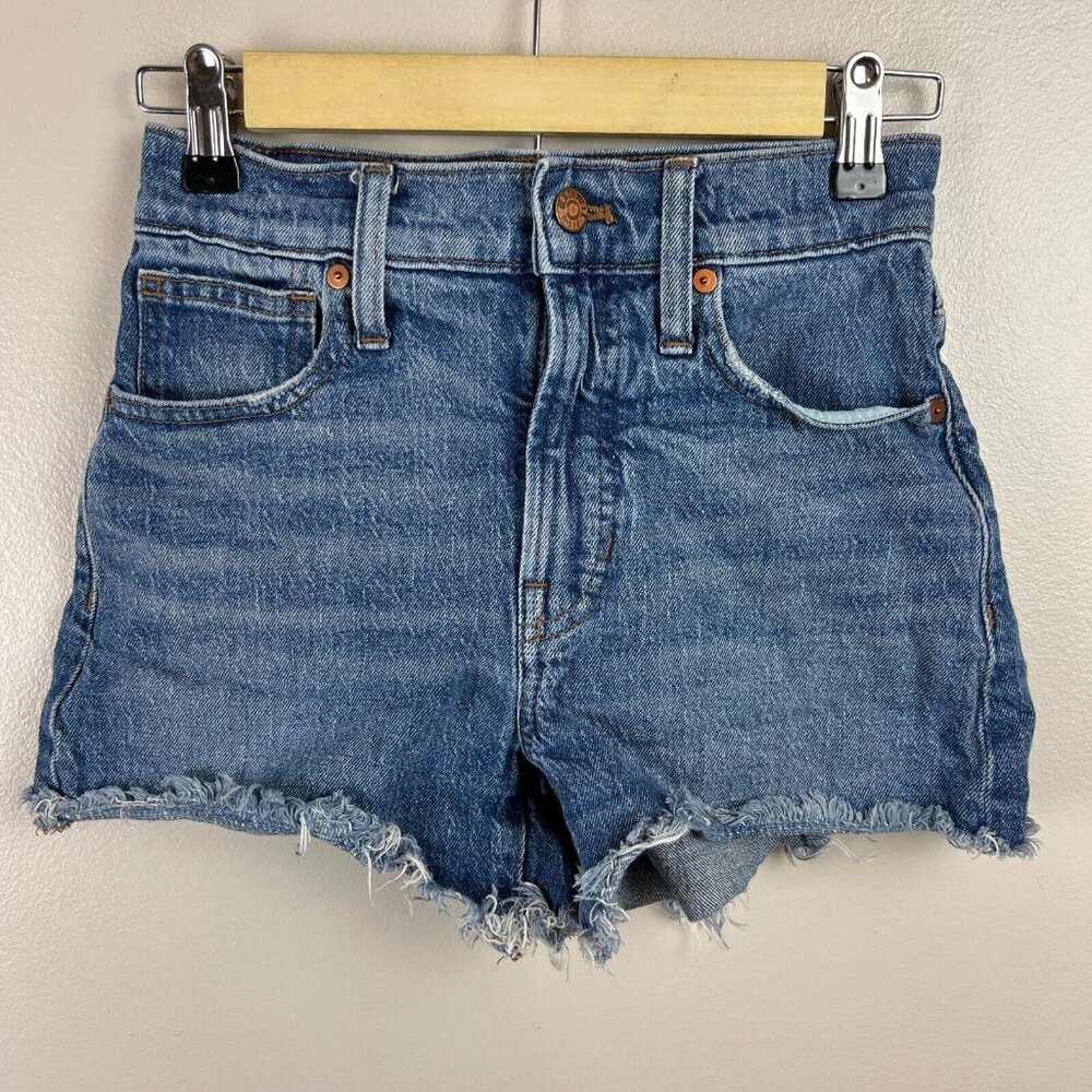 Madewell Perfect Jean Short Size 23 Balsam Wash Tencel Denim Mid Rise Cutoff
